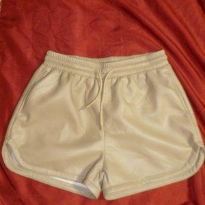 Sale - SEXY Miss Sparkling  pleather Tan Solid Color High Waist shorts NWT Sz L…